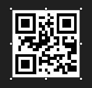 A qr code on a black backgroundDescription automatically generated